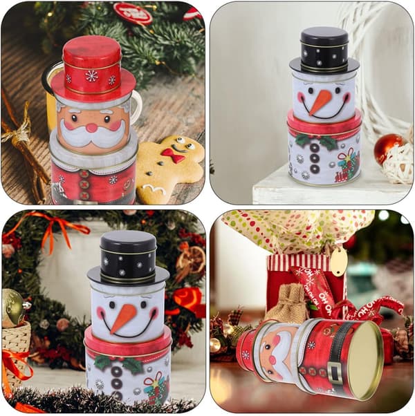 Christmas Tea Storage Box Smyckeskrin Kaffeförvaring Canister Santa Cookie Boxes Sunmostar