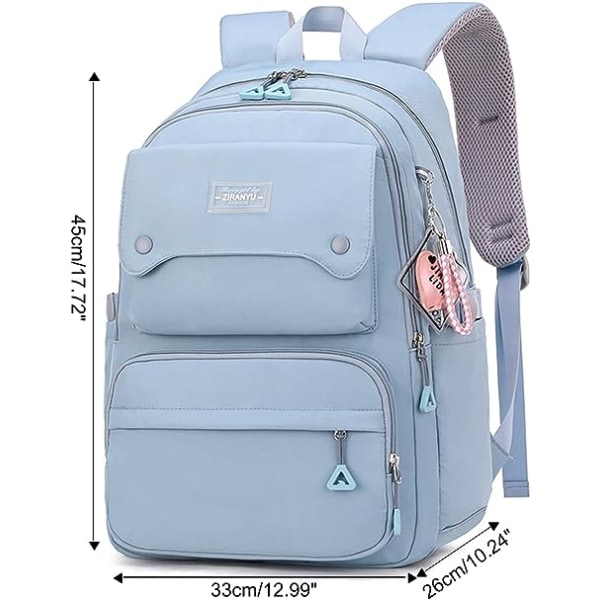 Avslappet ryggsekk for tenåringsjenter High Middle School Daypack (blå)