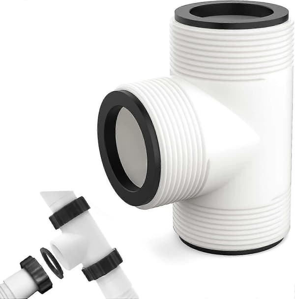 Slangeadapterudskiftning til Intex med 3 L-ringe-forbindelse, forbinder til 1,5 tommer slanger til forlænger til overjordisk pool
