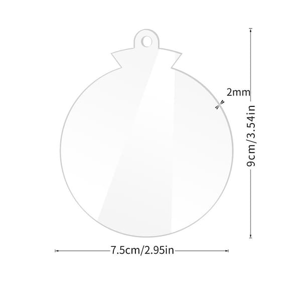 Akryl transparent blank bit julgran dekoration B 10Pcs