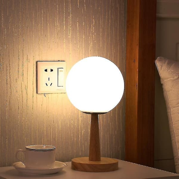 Trådløs bordlampe med uttrekkbar bambusbase LED varmhvit/hvit H28cm