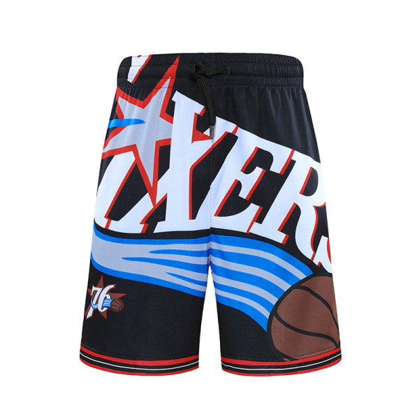 Nba Retro Basketbyxor Shorts Unisex sportshorts Student 76ers black 5XL