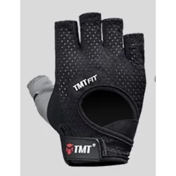 Half Finger Gym Handskar Big Size viktlyftande passform Black M 18-19.5