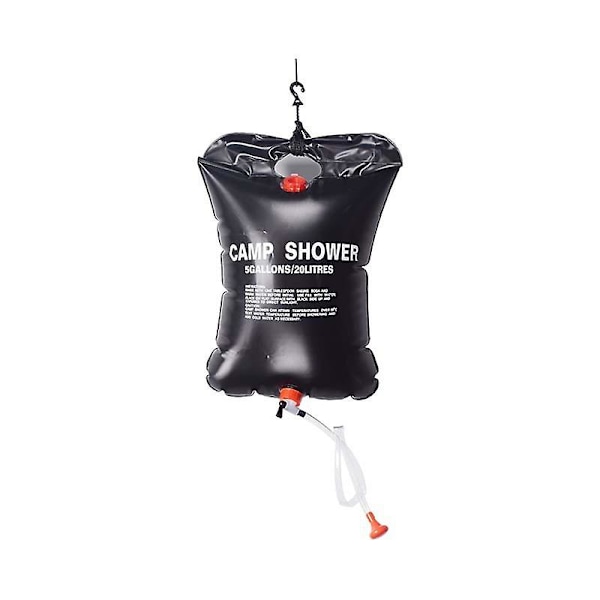 Campingduschverktyg, Solar Campingduschväska 20L, Svart