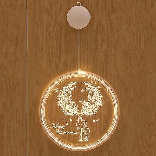 Jul Dekor Dør Vindu Lys Fairy String Lampe Xmas Tree Ornament