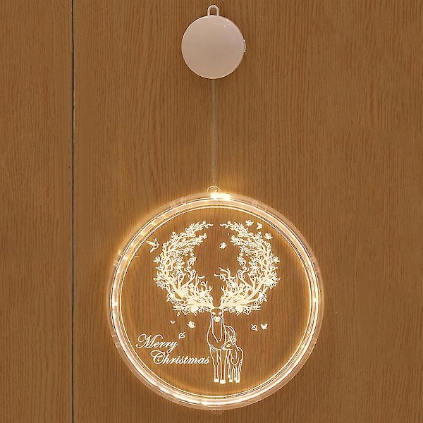 jul Dekor Dörr Fönster Ljus Fairy String Lampa Xmas Tree Ornament