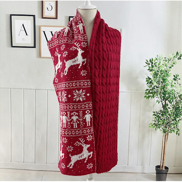3 st Hatt Halsduk Handske Vinter Jul Varmare Halsdukar Stickade mössor Älgmönster Halsduk Kvinnor Män Tjocka Mjuk Halsduk Set Unisex