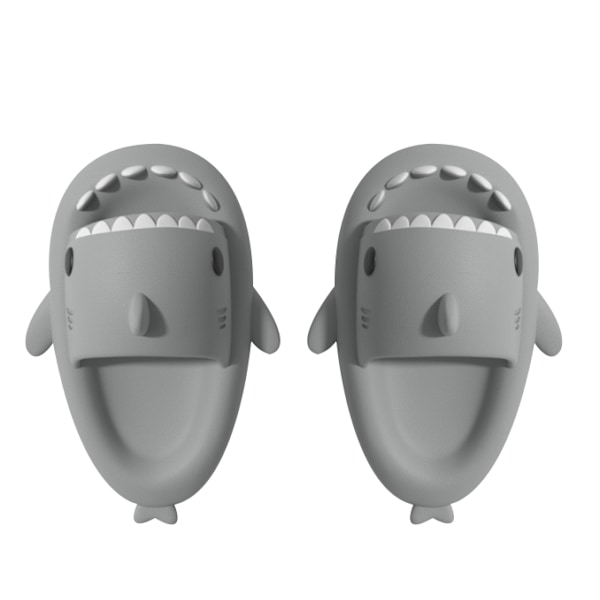 Baby söt tecknad haj dusch toddler tofflor grey 16cm