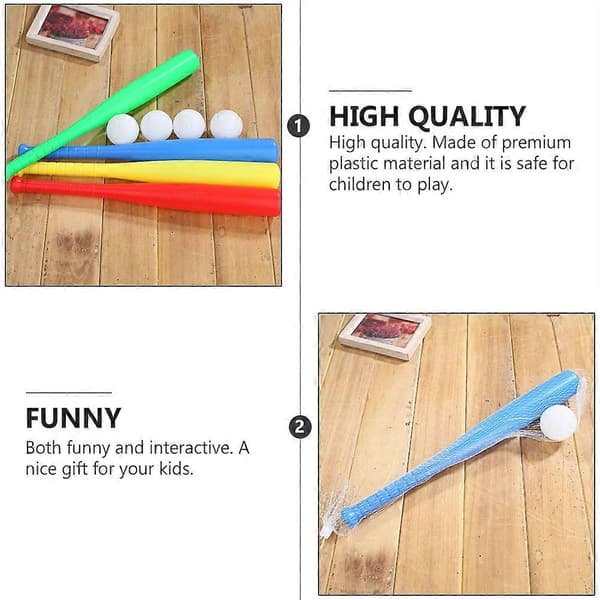 1 sæt plastik baseballbat bold sæt børne baseball legetøjssæt udendørs boldspil sæt