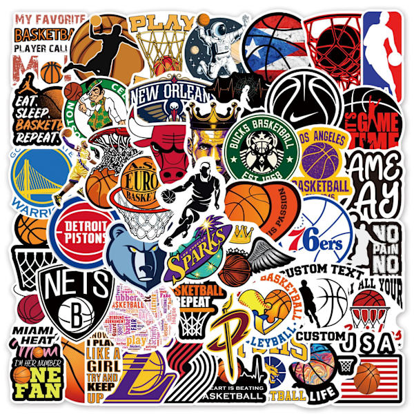 50 Basket Graffiti Stickers Kuffert Guitar Bil Computer Vand