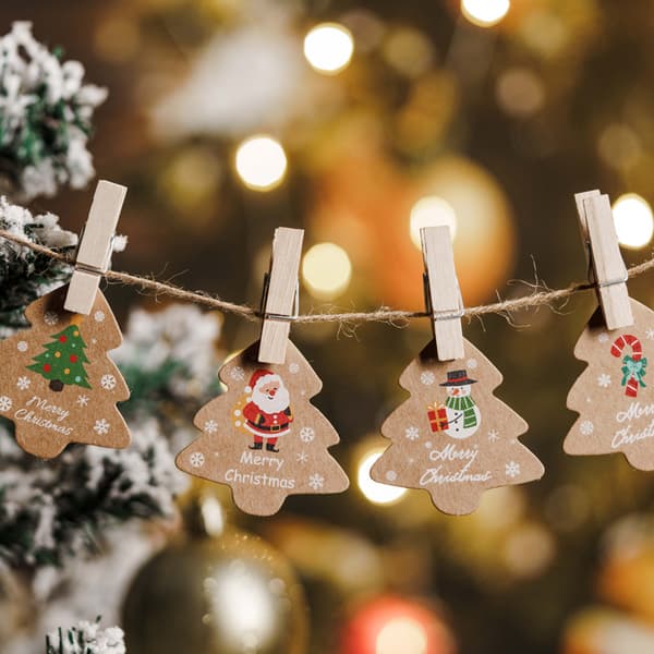 Juletiketter Kraftpapir Juletrepynt Hiss