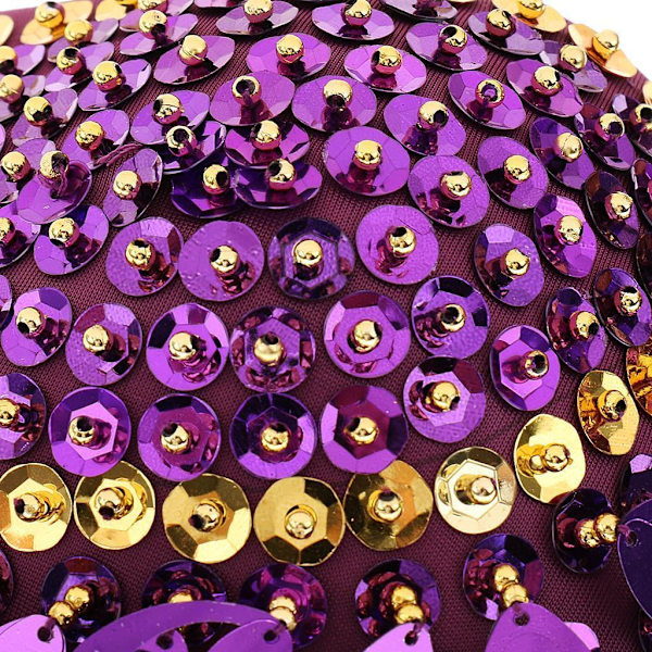 1/2/3 Magdans Perlebesatt BH Paljetter Topp Sexy Dansende Sanger Purple 36 Size 1 Pc
