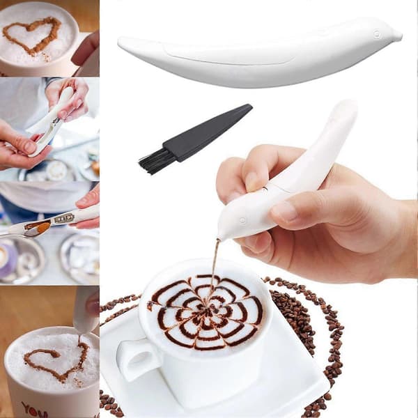Kaffe Kunst Krydderi Pen til Latte Art Nem at Bruge Elektrisk Kaffe Udskæring Pen Kaffe Stencils til Kaffe Kanel Pulver