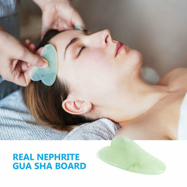 Jade Roller Massasje Slankende Massasjeverktøy Gua Sha Board
