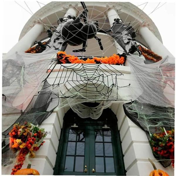 Edderkoppespind Skræmmende halloweenrekvisit Strækbare edderkopper Hvidt edderkoppespind Realistisk strækbart halloweendekoration Housware[232]