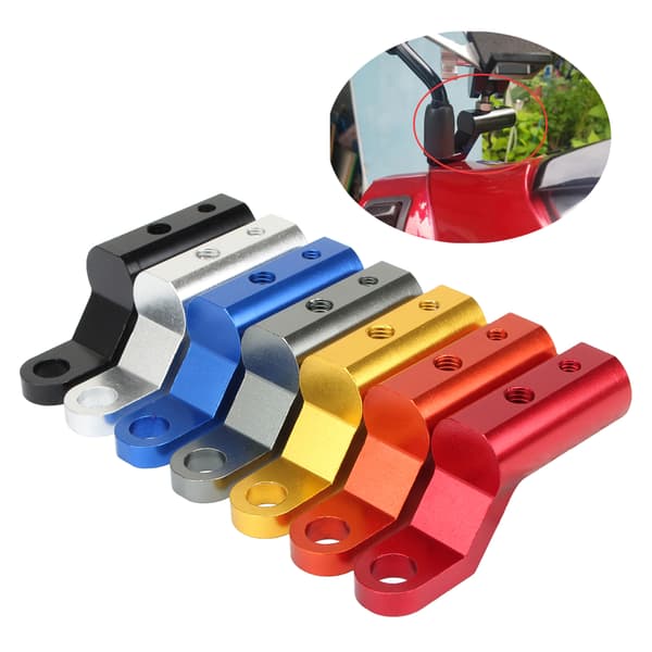 Motorcykelhållare Spegelmontering Riser Extender Adapter Aluminiumlegeringsfäste Gold