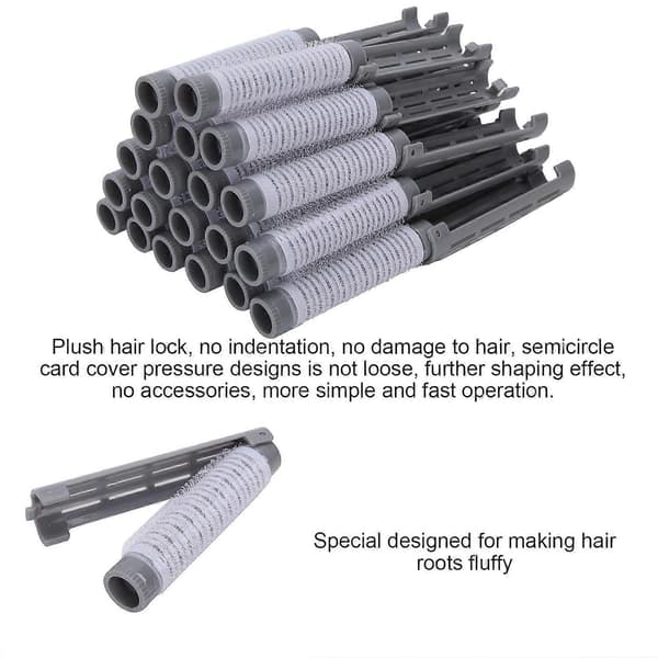 Hårpermanentruller, 20 stk/sett Fluffy Permanentrull Hårrullkrøller Hårkrøllerullesett Salong Hårkrøller Styling DIY Frisørverktøysett (Grå)