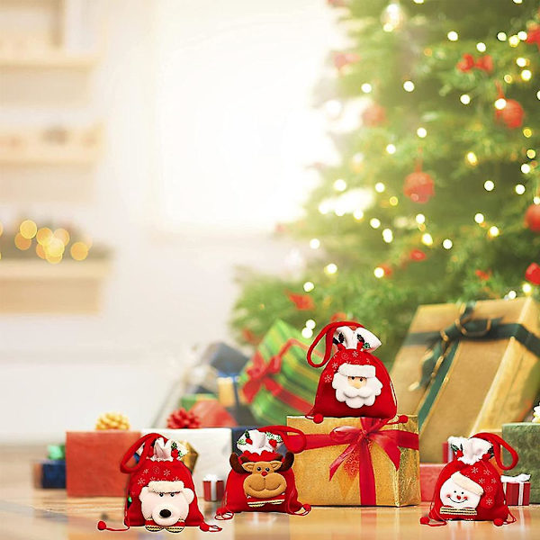 Juleveske Xmas Stoff Gaveposer Epleposer For Favoritter Og Dekorasjoner