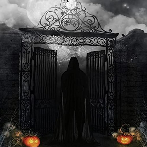 Hooded mantel Unisex vuxen mantel med huva Halloween jul Black M