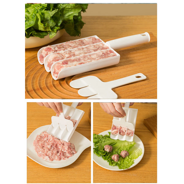 Creative-Kitchen Triple Meatball Maker Multifunktionel Kødbolle Stencil Hurtig DIY Kød Kødbolle Sæt 2PCS