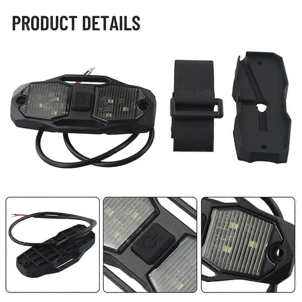 Roll Bar Mount LED Dome Light Rock Light med kontakt Universal til -RZR UTV ATV Erstatning Biltilbehør