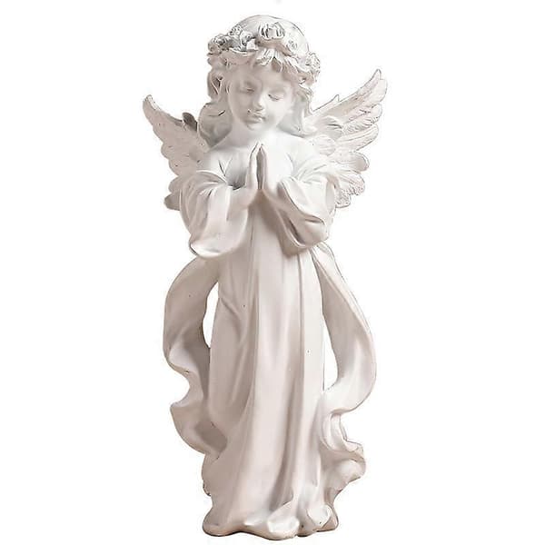 Englestatue i harpiks, Englefigur i harpiks, Søte dekorative blomsterpike-ornamenter