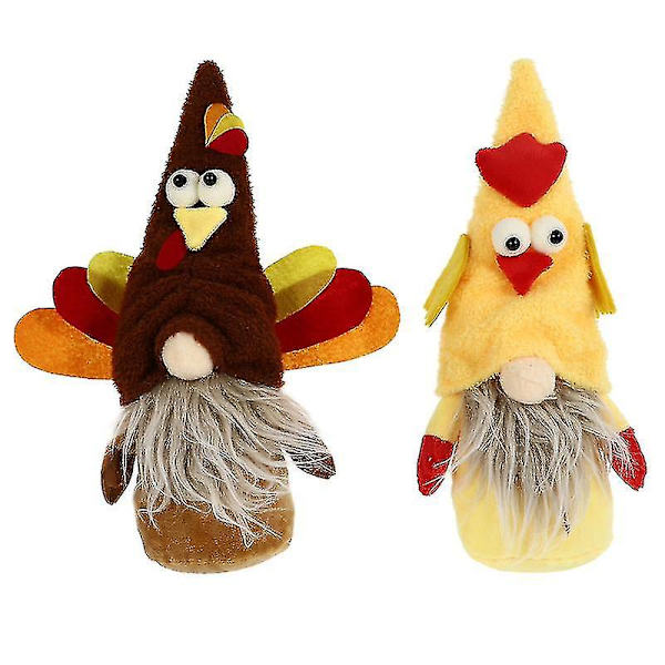 2 st Thanksgiving gnome dockor