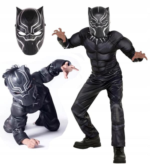 Black Panther Deluxe Barne Karnevalskostyme black 116