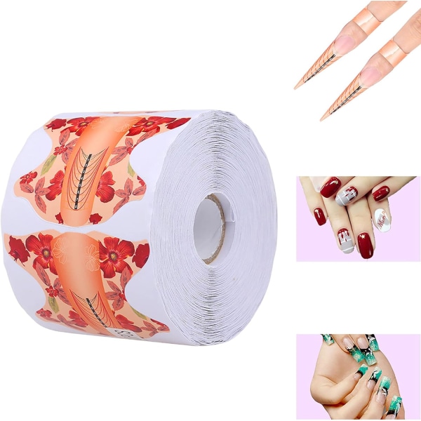 500 stk Negl Akryl Kunst Tips Guide Gel Extension Negler Stil Verktøy Curl Former For Neglepleie
