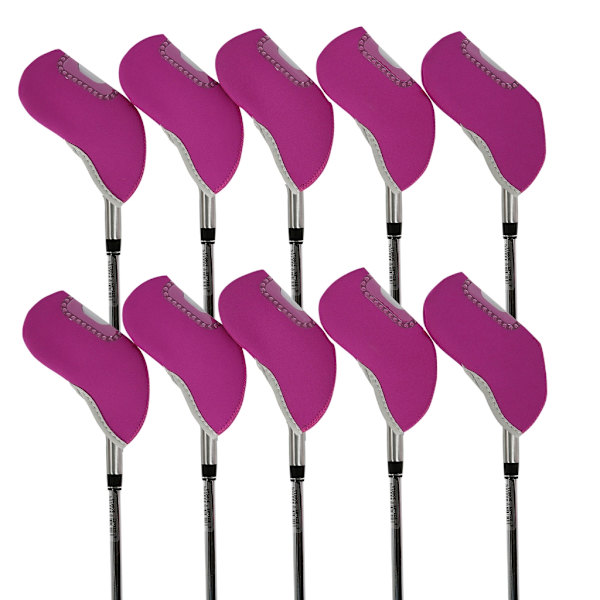 10 Styck Golf Iron Headcover Tjock Neopren Golf Iron Head Cover Golf Club Headcover med genomskinligt fönster Passar de flesta märken Black