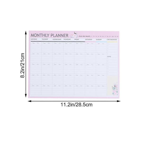 20 ark Månedlig Planlægger Kalender Tidsplan Organiseringsagenda Tidsplan Organiseringsnotesbog (Pink Grøn Blandet)