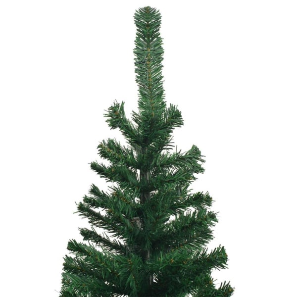 vidaXL Muovikuusi LED-valoilla ja joulupallokoristeilla L 240 cm vihreä Grön
