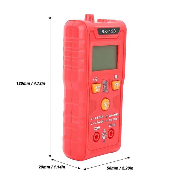 Digital Multimeter Testare Bil Fordon Intelligent Multi Tester Mini Ficktyp Brännskydd Multifunktionell Röd