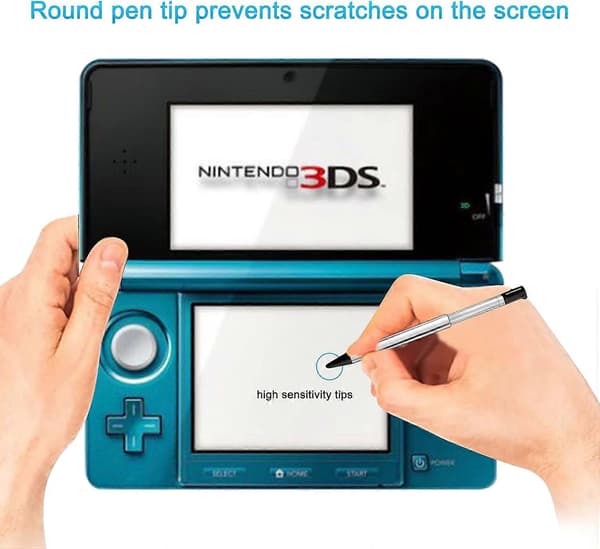 4 stk. metal udtrækkelige erstatningsstylus kompatibel med Nintendo 3DS, 4i1 kombinations touch stylus pen sæt multi farve til 3DS