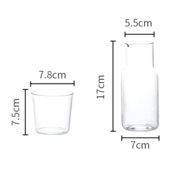 Vattenkaraff med tumlare Glas Kallt Varmvatten Flaskkopp