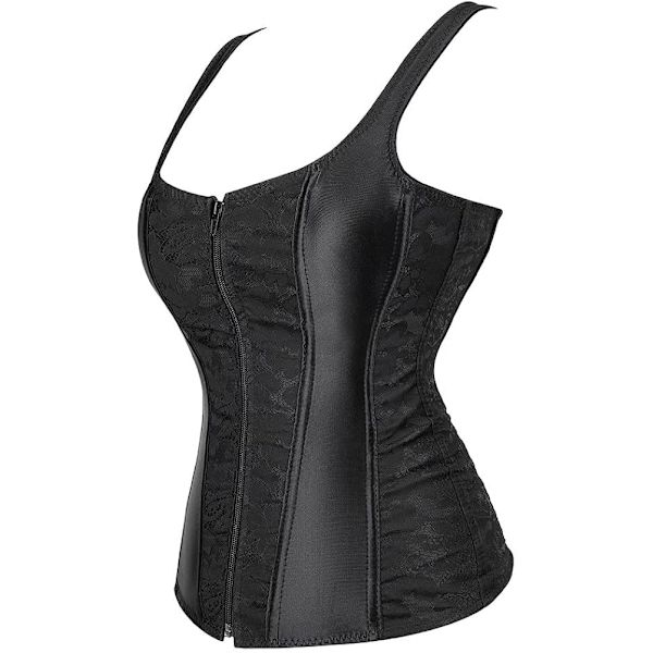 Korsetter til kvinder Overbust Bustier Top Gotisk Sexet Skulder 2928black 5XL