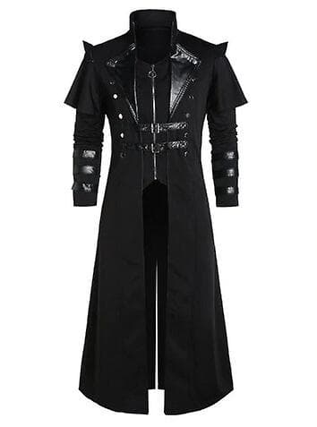 teampunk mokingjacka för män Gothic Coat Halloween Kostym S Black