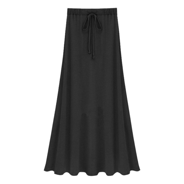Dam vintage elastisk midja A-line lång midikjol