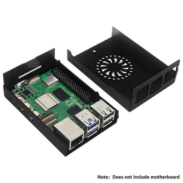 Aluminiumfodral för 5, Pi 5-fodral med PWM-fläkt för 5 4GB/8GB, stöder Pi 5 Active Cooler