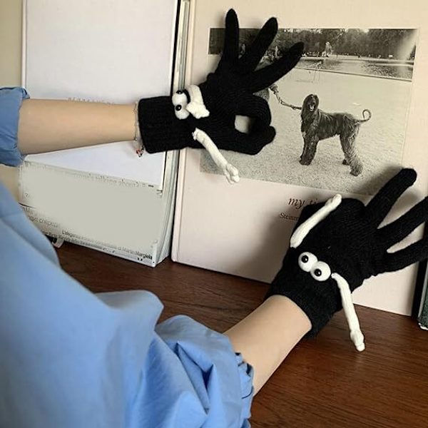 Vinter varme magnetiske hansker, par hansker som holder hendene black