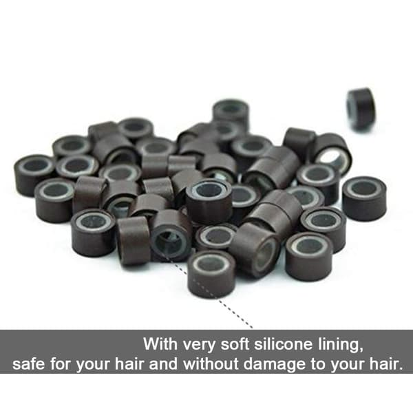 2500 kpl Hiuspidennys Micro Rings Links Beads, 5mm Silikoni