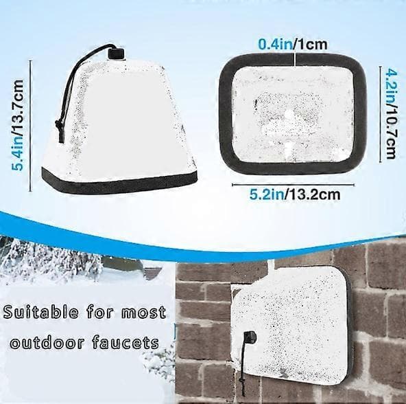 Vaahtomuovinen ulkohanan talvisuoja, valkoinen, 15,5*12,8*13,5cm