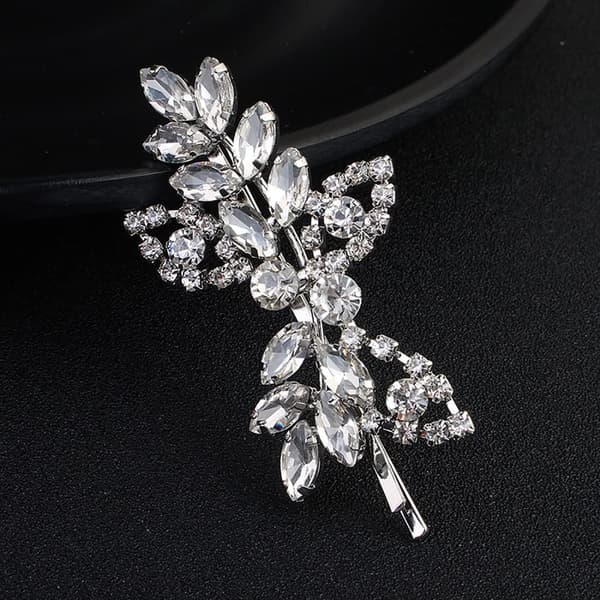 Rhinestone Brudhårklämmor Blad Bröllop Hårnålsbrud