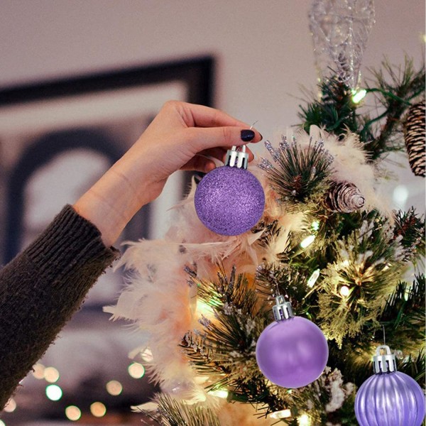 28 karat splittersäkra julbollsdekorationer i 4 klassiska ytbehandlingar för jul