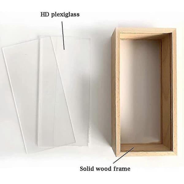 Skyggefotoramme Træ Dobbeltsidet High-definition Akryl Opbevaringsboks Diy Displayboks