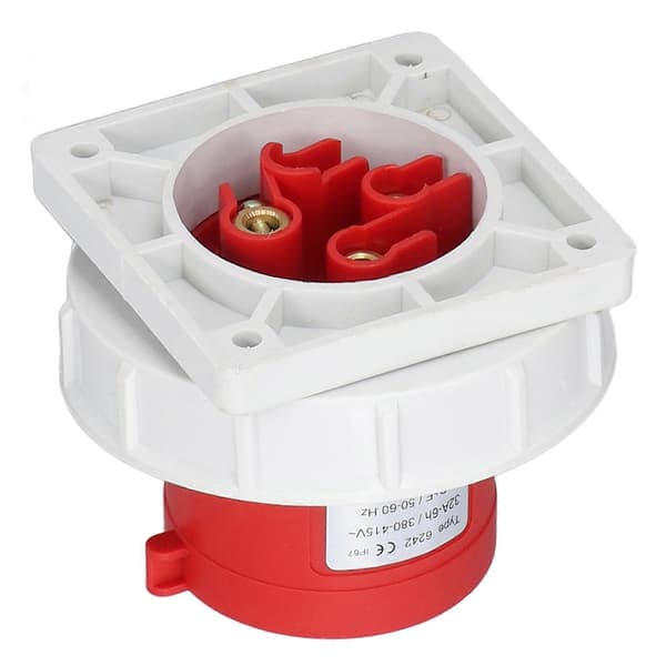 Vandtæt industriel stikprop nylon messing 4-polet luftfartsstrømstik 3P+E AC 380-415V 32A