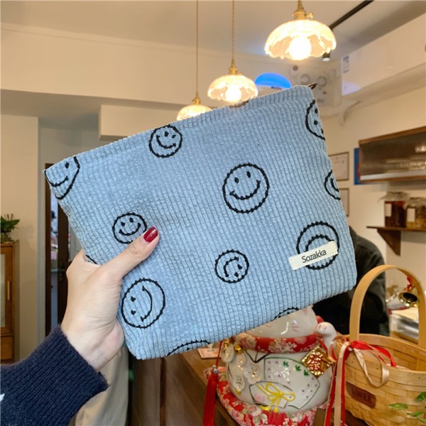 Sminkväska Smiley Vattentät, fuktsäker Hållbar för förvaring av små föremål smile beige