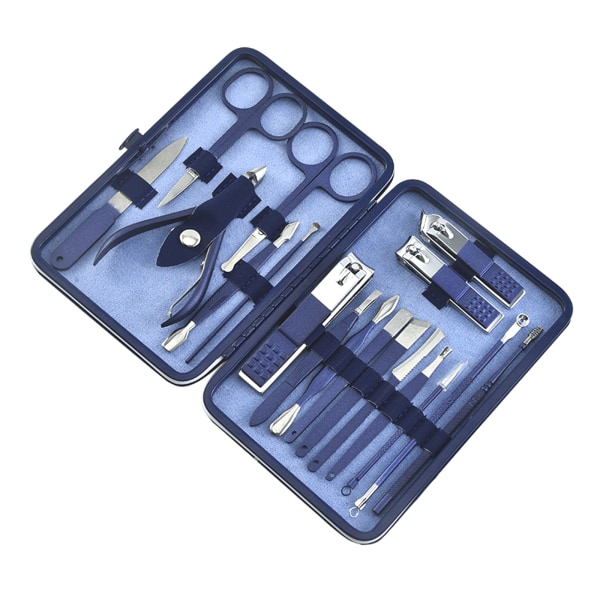 4/7/10/12/15/18 stk Reise Pedikyr Manikyr Sett Neglepleie Clipper Saks Kit Verktøy Grooming Rustfritt Stål Sett PU Veske 12piece sets