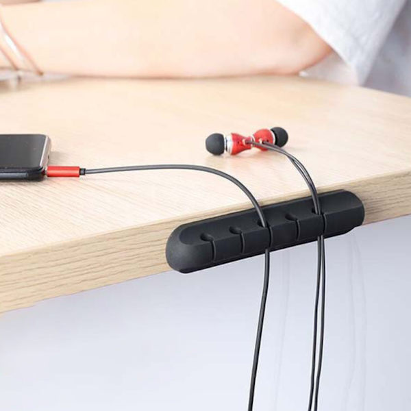 Cable Organizer Kabel Silikon Management Clips Kabelhållare 5 holes
