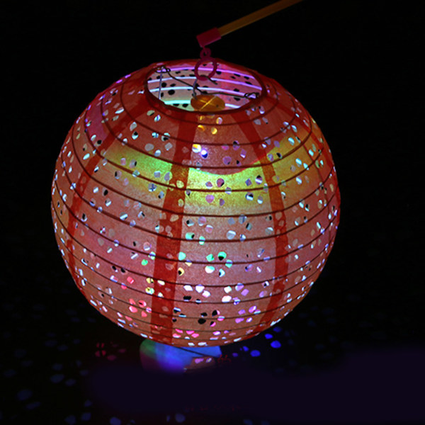 Ihålig lykta Vattentät lykta vårfestival Lykta Bärbar LED-lysande runda melonlyktor för festivaler Orange - 30CM